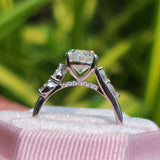 Oval Cut White Gold lab Grow Diamond Engagement Ring