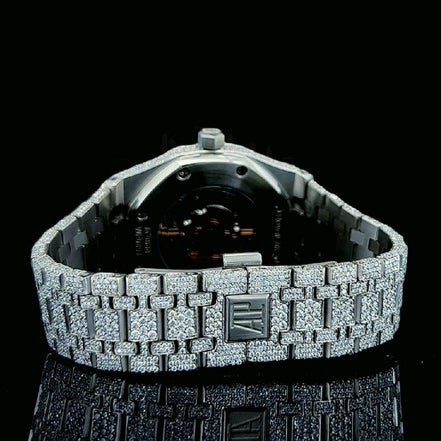 Iced Out Stainless Steel D Color Moissanite Watch