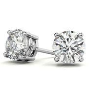 Four Prong Round Cut Moissanite Solitaire Earrings