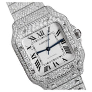 White Color Dial Fully Iced Out Moissanite Watch