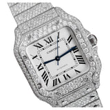 White Color Dial Fully Iced Out Moissanite Watch