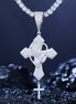 Men's Sterling Silver Praying God Cross Hand Luxury Pendant