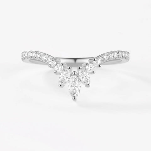 D Color Moissanite Round Cut Wedding Proposal Band For Her