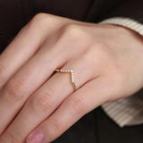 Chevron Style D Color Moissanite Round Cut Band For Women