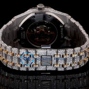 Dual Tone Fully Iced Out Moissanite Diamond Wrist Luxury Watch