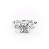 Three Stone Cushion Cut Moissanite Ring