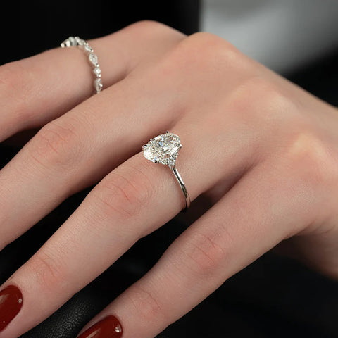 Moissanite Oval Cut Vintage Engagement Ring