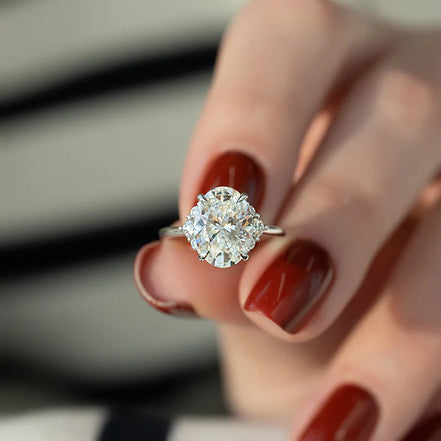 Moissanite Oval Cut Vintage Engagement Ring