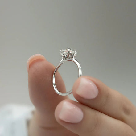 Colorless Moissanite Seven Stone Princess Cut Engagement Ring