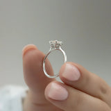 Colorless Moissanite Seven Stone Princess Cut Engagement Ring