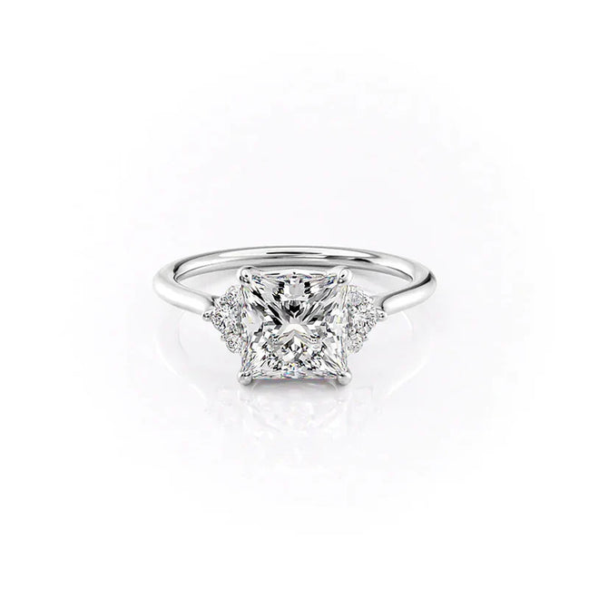Colorless Moissanite Seven Stone Princess Cut Engagement Ring