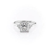 Colorless Moissanite Seven Stone Princess Cut Engagement Ring