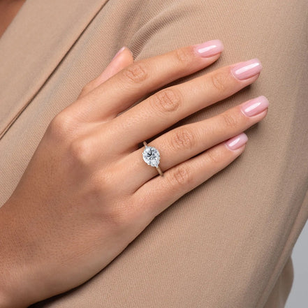 D Color Moissanite Vintage Round Cut Proposal Ring