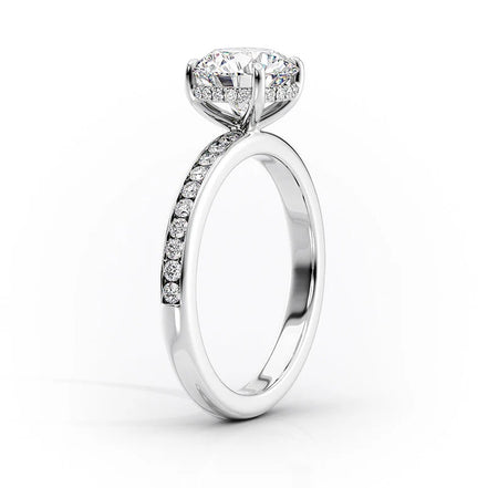 Round Cut Moissanite Channel Set Wedding Ring