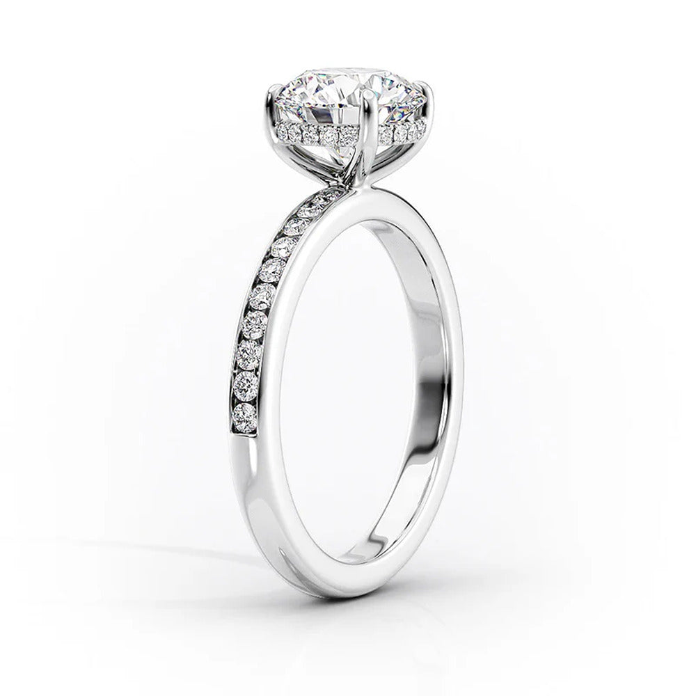 Channel Set Pear Cut Moissanite Wedding Ring