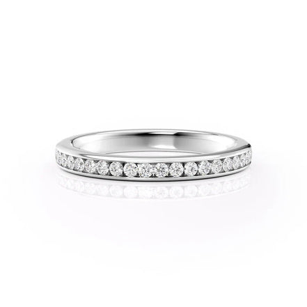 Round Cut  D Color Moissanite Channel Set Wedding Proposal Band