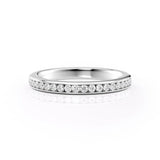 Round Cut  D Color Moissanite Channel Set Wedding Proposal Band