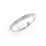 Round Cut  D Color Moissanite Channel Set Wedding Proposal Band