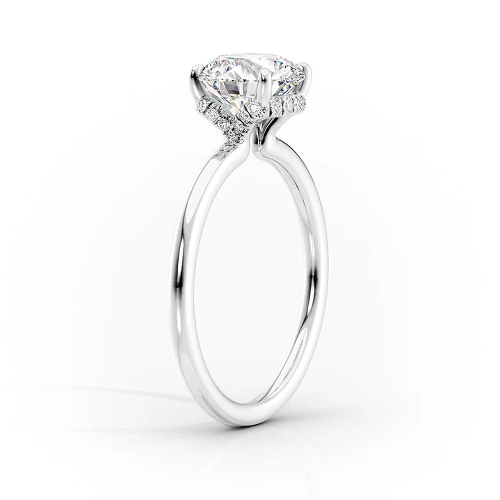 Princess Cut Hidden Accent Moissanite Ring For Women