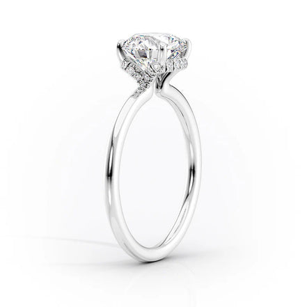 Princess Cut Hidden Accent Moissanite Ring For Women