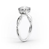 Twisted Shank Moissanite Round Cut Promise Ring