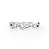 Half Eternity Art Deco Round Cut Moisanite Diamond Wedding Band