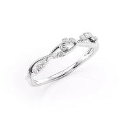 Half Eternity Art Deco Round Cut Moisanite Diamond Wedding Band