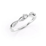 Half Eternity Art Deco Round Cut Moisanite Diamond Wedding Band