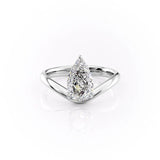 Unique Style Pear Cut Moissanite Solitaire Engagement Ring