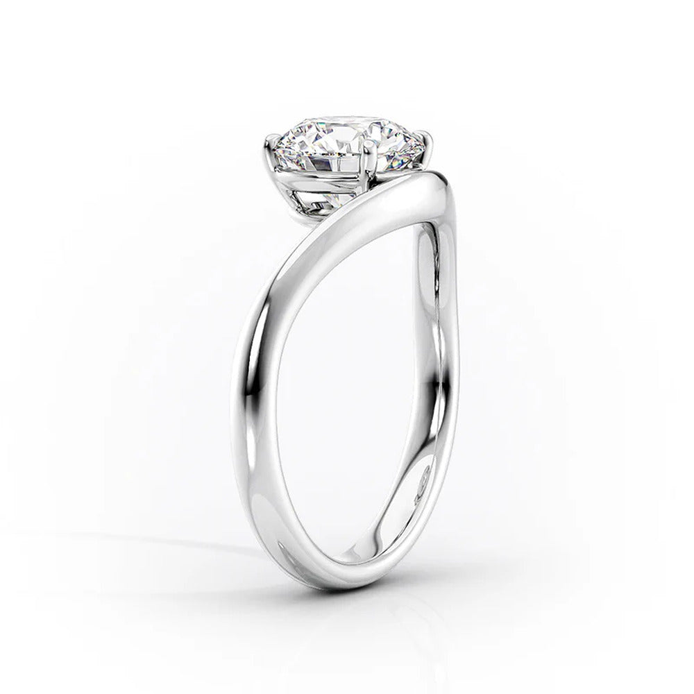 Lab Created Moissanite Oval Cut Berta Set Engagement Ring