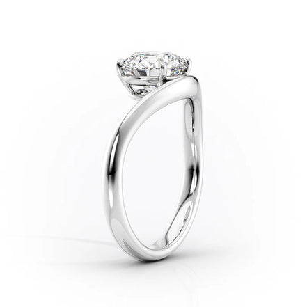 Lab Created Moissanite Oval Cut Berta Set Engagement Ring