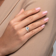 Unique Style Round Cut Solitaire  Moissanite Ring