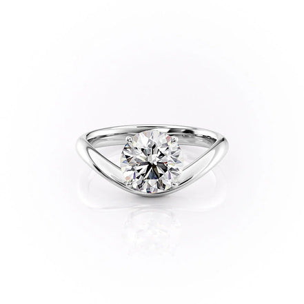 Unique Style Round Cut Solitaire  Moissanite Ring