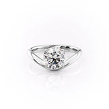 Unique Style Round Cut Solitaire  Moissanite Ring