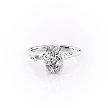 Five Stone Oval Cut D Color Moissanite Engagement Ring