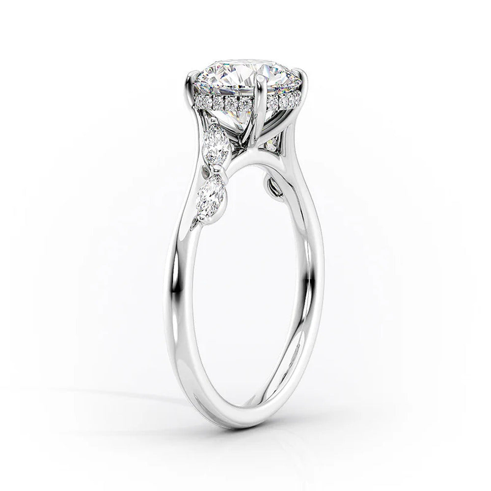 Unique Style Moissnaite Pear Cut Diamond Ring