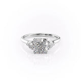 Moissanite Cushion Cut Three Stone Engagement Ring
