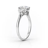 D Color Moissanite Pear Cut Three Stone Diamond Ring