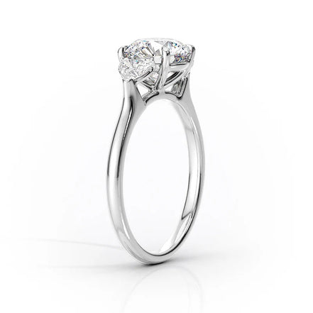 Moissanite Cushion Cut Three Stone Engagement Ring