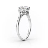 Moissanite Cushion Cut Three Stone Engagement Ring