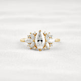 VVS1 Moissanite Marquise Cut Vintage Wedding Proposal Ring