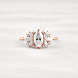 VVS1 Moissanite Marquise Cut Vintage Wedding Proposal Ring