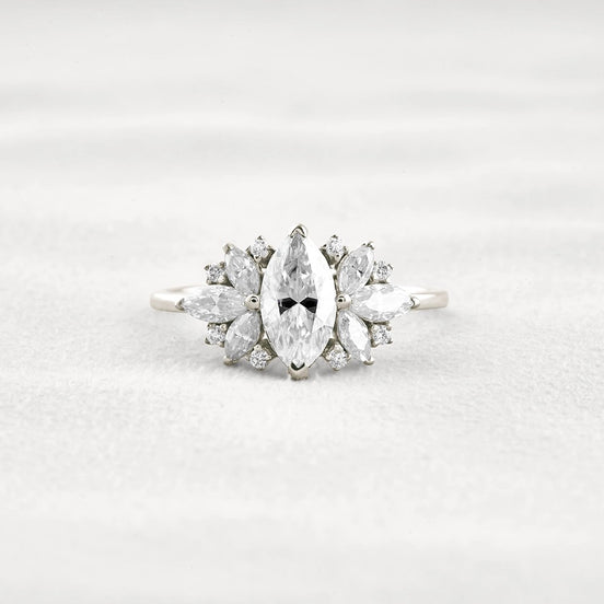 VVS1 Moissanite Marquise Cut Vintage Wedding Proposal Ring