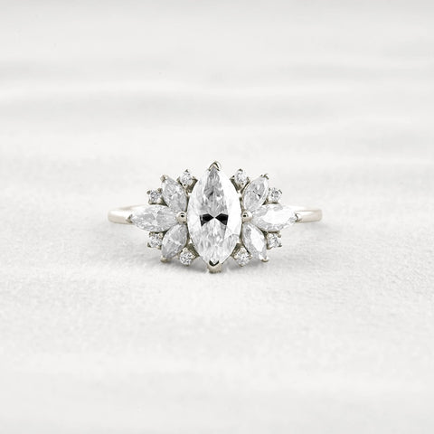 VVS1 Moissanite Marquise Cut Vintage Wedding Proposal Ring