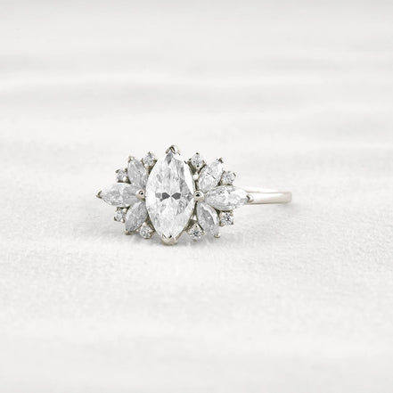 VVS1 Moissanite Marquise Cut Vintage Wedding Proposal Ring