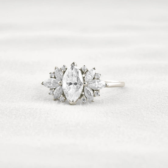 VVS1 Moissanite Marquise Cut Vintage Wedding Proposal Ring