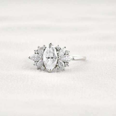 VVS1 Moissanite Marquise Cut Vintage Wedding Proposal Ring
