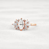 VVS1 Moissanite Marquise Cut Vintage Wedding Proposal Ring