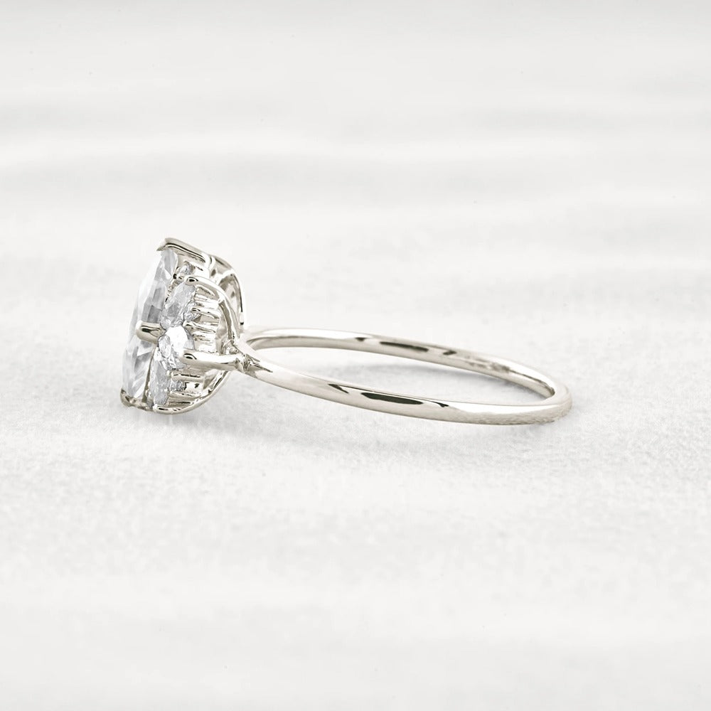 VVS1 Moissanite Marquise Cut Vintage Wedding Proposal Ring