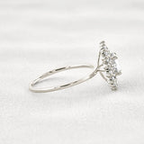 D Color Moissanite Diamond Floral Halo Engagement Ring